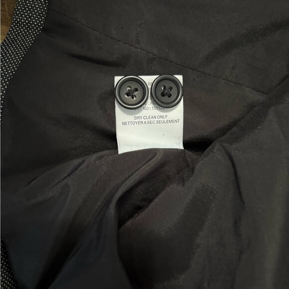 Women’s Theory Charcoal Gray Sz S Blazer Shoulder Pads Office Professional Wool - Picture 9 of 12